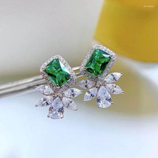 Boucles d'Oreilles 2023 Produit Personnalisé Mode Même Style 1ct Émeraude 5 7 Tempérament Européen Et Américain