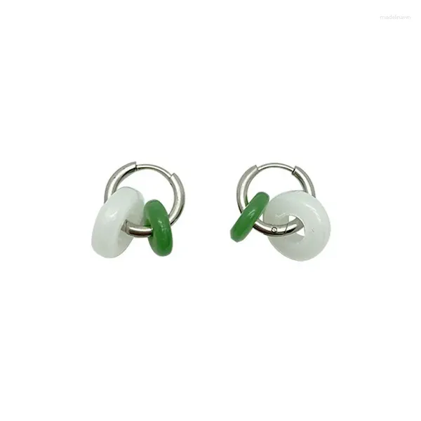 Boucles d'oreilles d'été 2023 chinois vintage titane acier épicé fille vert jade Y2k pour les femmes doux cool boucle d'oreille cadeaux bijoux