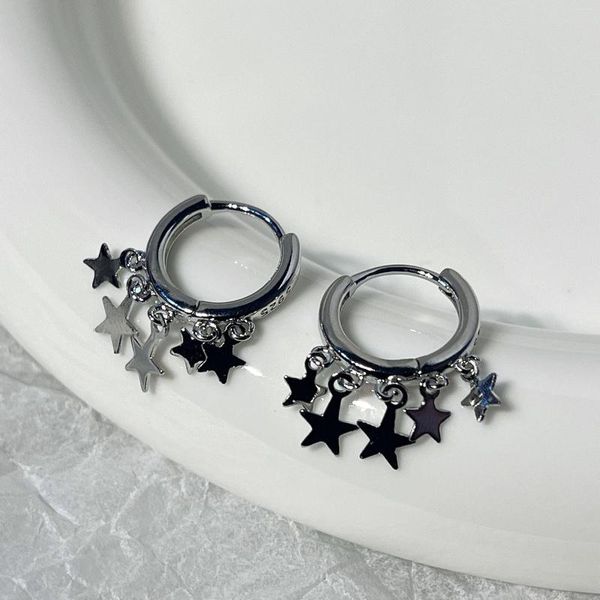 Pendientes de tuerca para mujer, pentagrama de estrella genial, tendencia Harajuku, Hip Hop, hebilla de moda, joyería estética Y2k 2023