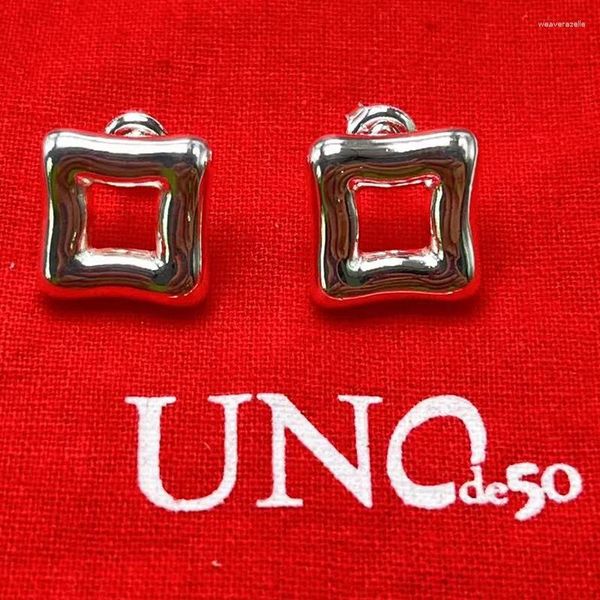 Pendientes de tuerca 2023 UNOde50, venta en Europa y América, diseño creativo Simple, bolsa de regalo de joyería romántica para mujer