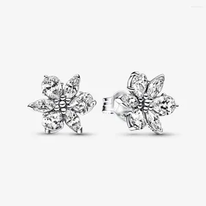 Stud -oorbellen 2024 925 Sterling Silver Sparkling Herbarium -cluster voor vrouwen Originele sieraden Ear Brincos