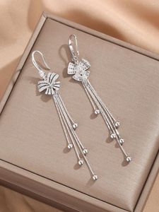 Boucles d'oreilles 2024 925 STRILL SIRGLE Stripe Butrifly Long Chain Fashion Poly-Small Design
