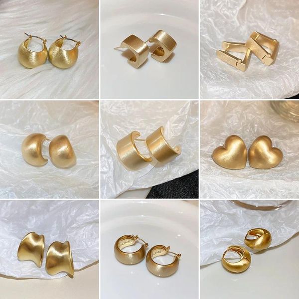 Boucles d'oreilles géométriques en cuivre pour femmes, bijoux de haute qualité, couleur or, Simple, Vintage, gouttes, 2024