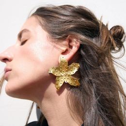 Stud Oorbellen 2024 Est Za Zeester Voor Vrouwen Punk Gouden Metalen Bloem Bohemen Bloemen Verklaring Oor Accessoires Cadeau