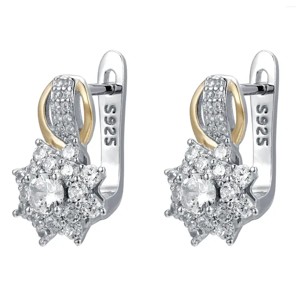 Boucles d'oreilles 2024 European et américain Vintage Sterling Silver 925s Sunflower Diamonds Style Jewelry Femme