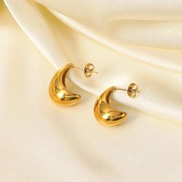 Boucles d'oreilles 2024 Drop d'eau coréenne à moitié vide pour les femmes bijoux en alliage lisse en métal simple en métal simple
