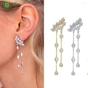 Boucles d'oreilles étalon 2024 Crystal en strass de luxe Long Tassel pour femmes Bridal Elegant Drop Party Party Wedding Jewelry