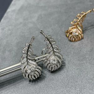 Oorknopjes 2024 Puur 925 Sterling Zilver Veer Volledige Diamant Bohemen Natuursteen Fijne Luxe Dangle