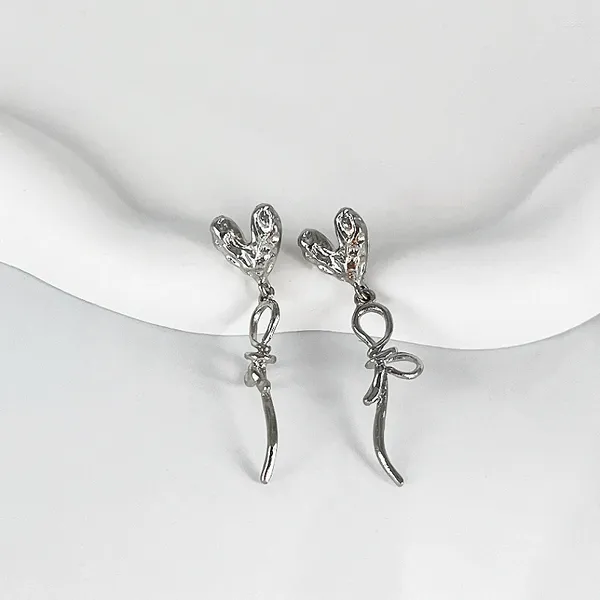 Boucles d'oreilles avec nœud papillon en ruban pour femmes et filles, Design Unique, Style Cool, bijoux de fête en métal, 2024