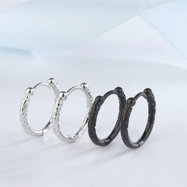 Boucles d'oreilles à tige en argent sterling 2024 S925, noir, style unisexe, pour femmes et hommes, bâton polyvalent en or