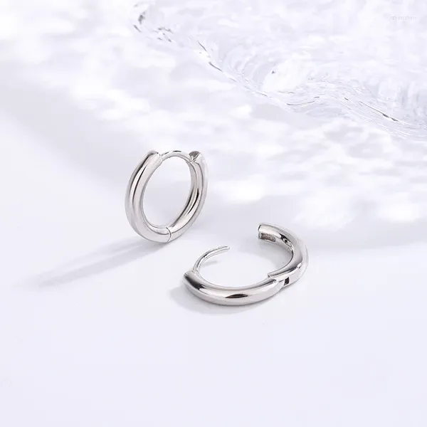 Boucles d'oreilles en argent Sterling 2024 S925, mode grossière, anneau polyvalent pour hommes, boucle d'oreille, trou d'oreille pour femmes