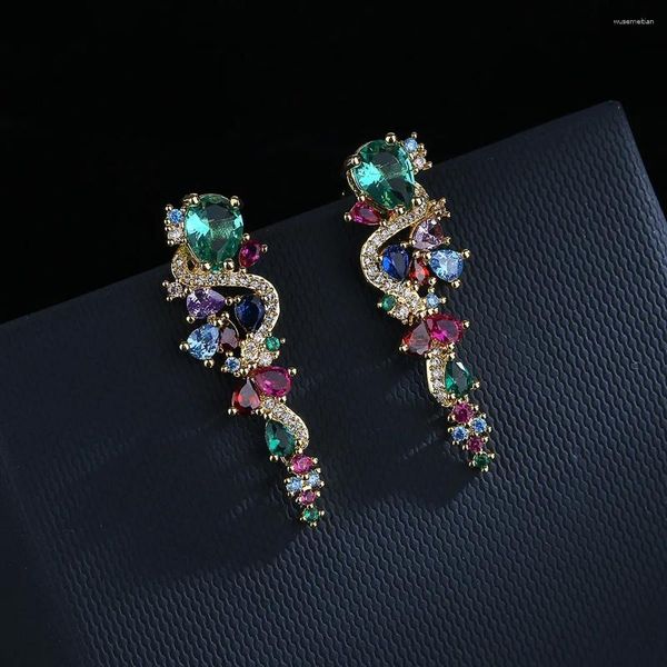 Boucles d'oreilles étalon 2024 Tendance Fleur multicolo