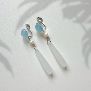 Boucles d'oreilles tendance 2024, gouttes d'eau, perle de verre, trou d'oreille, plaque d'encens anti-moustique, Clip d'oreille, Style féminin, cadeau, vente en gros