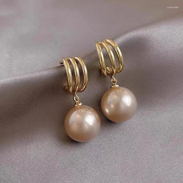 Pendientes de tuerca 2024 Estilo Vintage temperamento en forma de C perla accesorios de moda simples para mujer joyería que combina con todo tendencia de regalo