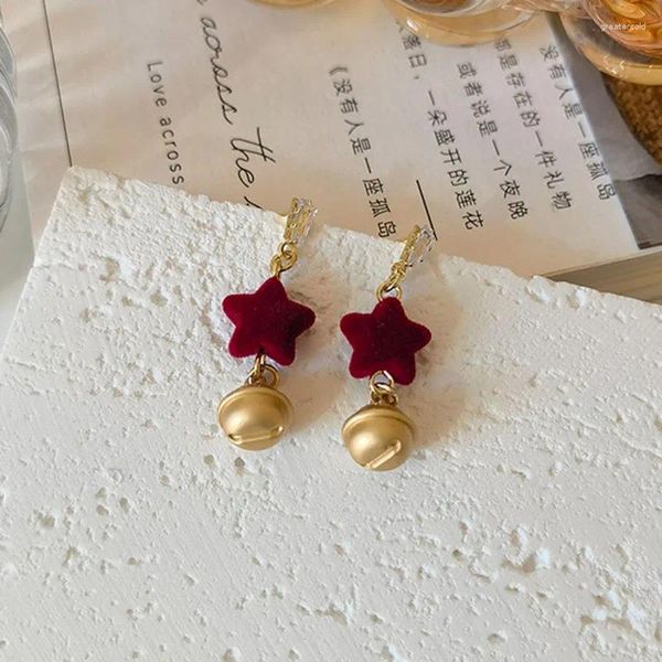 Boucles d'oreilles étalon 2024 de Noël de Noël arbre de Noël jingling cloche longue chaîne alémelle pendentites femmes bijoux amis cadeaux