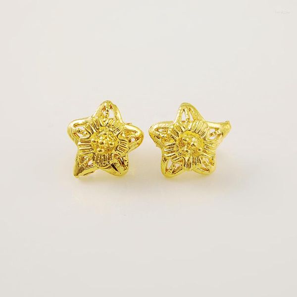 Pendientes de botón 24K Color oro Corona Pendiente Chapado Estrella de moda Joyería duradera de alta calidad