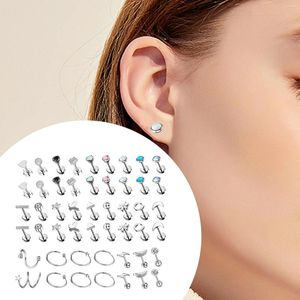 Stud Oorbellen 25 Pairs Voor Vrouwen Grils Neuspiercings Oor Bot Rvs Fashion Studs Kraakbeen Tragus