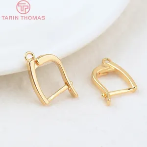 Pendientes de sementales (2683) 6pcs 20x12 mm Agujero 1.5 mm 24k Color de oro con pines Acop de arete Joyas de bricolaje de alta calidad que realizan hallazgos