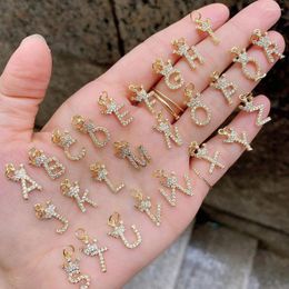 Boucles d'oreilles à tige en forme de lettre, 26 pièces, breloque pour collier, Bracelet, Alphabet de A à Z, pendentif en acier inoxydable, fabrication de bijoux