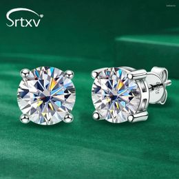 Boucles d'oreilles en Moissanite couleur D véritable 2ct, en argent Sterling 925, diamant, cadeaux d'anniversaire de mariage, bijoux pour femmes et hommes