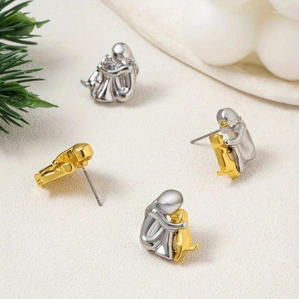 Boucles d'oreilles à clous pour petites filles et chiens, 2 paires/lot, câlin français Simple, robe de tous les jours, mode femme