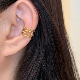 Boucles d'oreilles 2 pièces, manchette d'oreille en acier inoxydable réglable Non percé Cartilage boucle d'oreille manchettes bijoux haut de gamme pour femmes