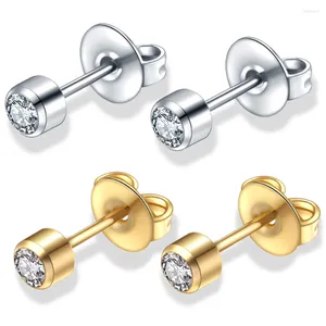 Boucles d'oreilles 2pcs / lot en acier de boucles d'oreille stérile Piercings Crystal Gem Studs cartilage tragus piercing