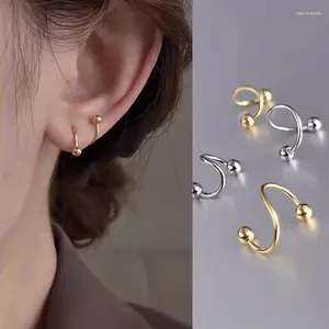 Stud -oorbellen 2 van de roestvrijstalen goudkleur minimale hartster oorbuien oorbel vrouwen Koreaanse tragus kraakbeen piercing sieraden