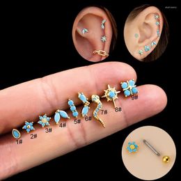 Stud Oorbellen 2 STUKS Rvs Mini Blauwe Zirkoon Piercing Kleine Helix Tragus Oorstekers Kraakbeen Vrouwen Oorbellen Koreaanse Sieraden