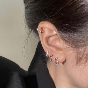 Boucles d'oreilles en acier inoxydable pour femmes, 2 pièces, Piercing d'oreille, Cz, Cartilage irrégulier, Helix, vis arrière, bijoux pour filles