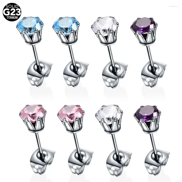 Boucles d'oreilles 2pcs Titanium Ear Birthstone CZ Tragus Cartilage Professional For Piercing Gun Women Jewelry