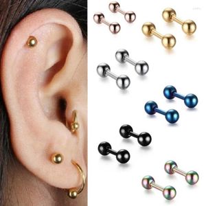 Boucles d'oreilles 2pcs Bar tragus 4 mm ballon en acier inoxydable haltère daith oreja anneau oreille cartilage oreille piercing bijoux