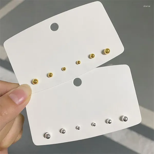 Pendientes de tachuelas 3/4/5 mm Retal de oro Bola de oro Moda de tamaño mixto Sets Pequeños Pendientes Joyería de plata