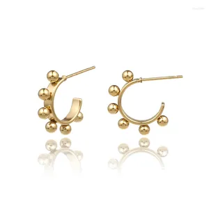 Boucles d'oreilles en acier inoxydable 304L, perle géométrique pour femmes, accessoires de luxe de Style coréen, Piercing, bijoux minimalistes à la mode