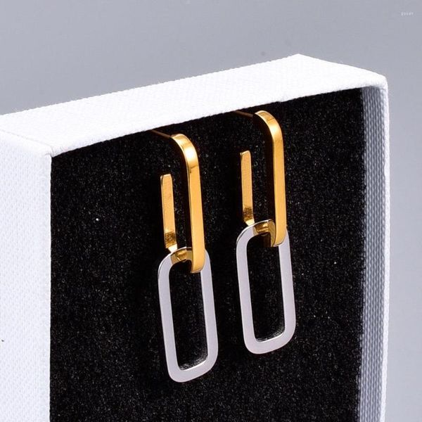 Boucles d'oreilles à tige en acier inoxydable 316 ensembles de chaînes séparables bijoux de mode plaqué or 18 carats femme fille titane boucle d'oreille