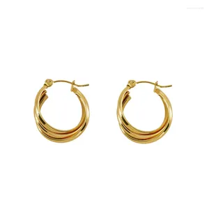 Boucles d'oreilles en acier inoxydable 316L, rétro simplicité géométrie en forme de C lignes multicouches mode haute bijoux SAE1081