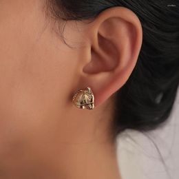 Stud -oorbellen 3D Vintage War Horse voor mannen vrouwen Leuk Gift Punk Jewelry Cute Animal Charm Gold Bijoux