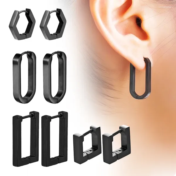 Pendientes De Botón 4 Pares Múltiples Estilos Punk Negro Inoxidable Para Hombres Y Mujeres Gótico Calle PopHip Hop Joyería Del Oído Regalos