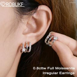 Boucles d'oreilles STAD 4 mm D Couleur complète Moisanite Boucle d'oreille pour les femmes 925 Silver Sterling 18K Gold Gake Widding Bijoux Bijoux
