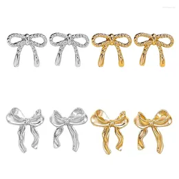 Boucles d'oreilles 4pair Metal Bowknot Brotte d'oreille Elegant Piercing Jewelry hypoallergénique