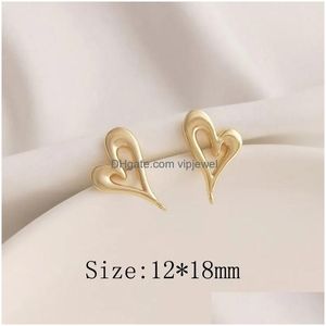 Boucles d'oreilles 4pcs 12 18 mm amour mignon clous d'oreille pour femmes plaqué or charmes bijoux faisant bricolage accessoires en laiton livraison directe Dhfmk