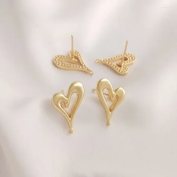 Pendientes de tuerca 4 Uds. De 12 a 18mm, bonitos pendientes de amor para mujer, dijes chapados en oro, fabricación de joyas, accesorios de latón DIY