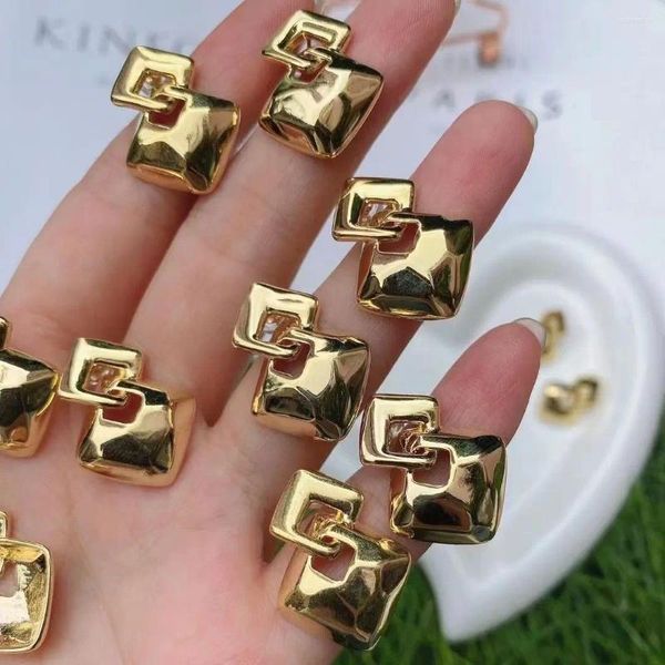 Pendientes cortos 5 pares Latón Charm Geométrico Único Pendiente Joyas Metal Color dorado Mujer Moda Diario Joyas Regalo