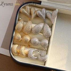 Oorknopjes 5 paar Dames Druppel / Hart Ronde oorbellen Eenvoudig Stijlvol Meisje Liefde Geschenk Briljant Kubieke Zirkonia Luxe Sieraden