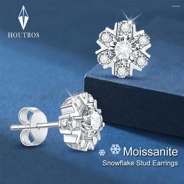 Boucles d'oreilles en argent Sterling 925 pour femmes, 5mm, couleur D, flocon de neige, Moissanite, diamant, anniversaire, mariage, bijoux fins