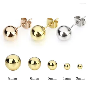 Stud Oorbellen 5 paar/partij Rvs Ball Studs Fastnes Oor Post Voor Vrouwen Mannen 3-8mm Dia oorbel Pin Sieraden Groothandel