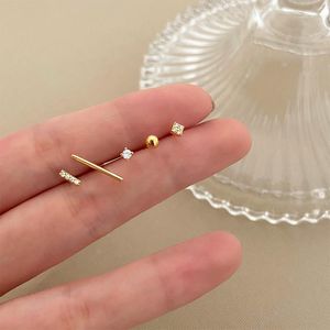 Stud -oorbellen 5 stks/set gouden zirkoon oorbel set voor vrouwen eenvoudige schattige kleine mode koeran brincos sieraden