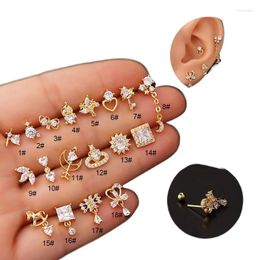 Stud -oorbellen 5Pieces/Lot 20G Piercing voor vrouwen mode sieraden roestvrijstalen oormanchetjes tieners maan hartstijlen