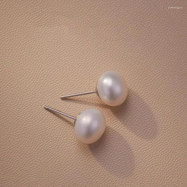 Boucles d'oreilles étalon 6 à 7 mm d'eau douce et eau douce cultivée blanc perle 925 Serling Silver Bijoux pour les femmes