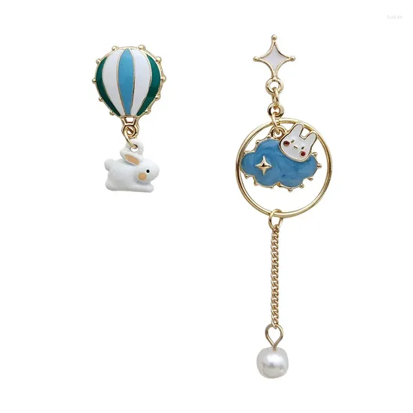 Boucles d'oreilles 6 paire/lot, bijoux à la mode, ballon nuage en métal émaillé pour femmes